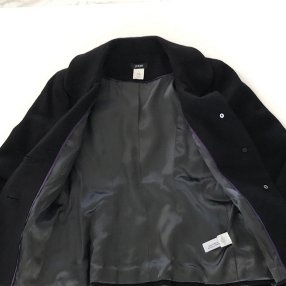 J.Crew VINTAGE Black Bella Herringbone Fiona 100% Wool Blazer Jacket Coat | sz 4 - Picture 8 of 16